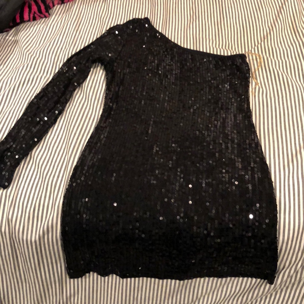 Little black sequins dress
